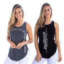 Kit com 2 blusa /Regatas Femininas Fitness Basicas Academia Mulher Crossfit Yoga Pilates