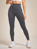 Slayform Calça Legging Esportiva Elástica Simples e Casual com Estampa de Letra, Cintura Alta, para Ioga, Mulheres