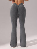 Slayform Calça casual, fitness e ioga aderente, franzida e evasê para senhoras