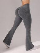 Slayform Calça casual, fitness e ioga aderente, franzida e evasê para senhoras