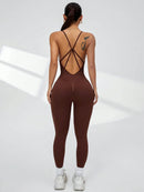 Slayform Macaquinho Esportivo Feminino com Costas Cruzadas, Roupas Ativas para Yoga e Academia