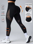 Easithlete Leggings esportivos de ioga com painéis de tela, sem emendas e de alta elasticidade