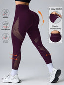 Easithlete Leggings esportivos de ioga com painéis de tela, sem emendas e de alta elasticidade