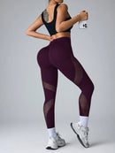 Easithlete Leggings esportivos de ioga com painéis de tela, sem emendas e de alta elasticidade