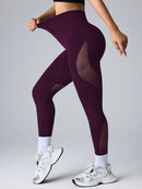 Easithlete Leggings esportivos de ioga com painéis de tela, sem emendas e de alta elasticidade