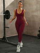 Slayform Macaquinho Esportivo Feminino Sem Mangas com Decote Cruzado Vazado na Parte Traseira, na Cor Sólida, Para Exercícios Diários e Academia