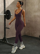 Slayform Macaquinho Esportivo Feminino Sem Mangas com Decote Cruzado Vazado na Parte Traseira, na Cor Sólida, Para Exercícios Diários e Academia