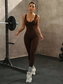 Slayform Macaquinho Esportivo Feminino Sem Mangas com Decote Cruzado Vazado na Parte Traseira, na Cor Sólida, Para Exercícios Diários e Academia