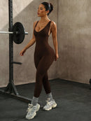 Slayform Macaquinho Esportivo Feminino Sem Mangas com Decote Cruzado Vazado na Parte Traseira, na Cor Sólida, Para Exercícios Diários e Academia