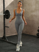 Slayform Macaquinho Esportivo Feminino Sem Mangas com Decote Cruzado Vazado na Parte Traseira, na Cor Sólida, Para Exercícios Diários e Academia