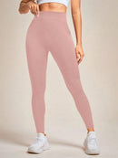 Slayform Calça Legging Esportiva Elástica Simples e Casual com Estampa de Letra, Cintura Alta, para Ioga, Mulheres