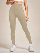 Slayform Calça Legging Esportiva Elástica Simples e Casual com Estampa de Letra, Cintura Alta, para Ioga, Mulheres