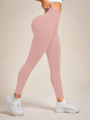 Slayform Calça Legging Esportiva Elástica Simples e Casual com Estampa de Letra, Cintura Alta, para Ioga, Mulheres