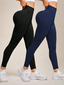 Slayform Calça Legging Esportiva Elástica Simples e Casual com Estampa de Letra, Cintura Alta, para Ioga, Mulheres