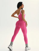 Dewbera 1 Peça Macacão Aderente de Ioga Tricotado Sem Costura para Mulheres