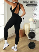 Slayform Macacão Preto Sem Costas e Sem Mangas Seamless para Mulheres