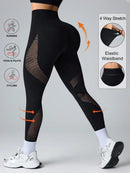 Easithlete Leggings esportivos de ioga com painéis de tela, sem emendas e de alta elasticidade