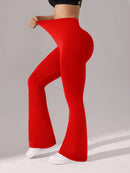 Slayform Calça casual, fitness e ioga aderente, franzida e evasê para senhoras