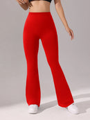 Slayform Calça casual, fitness e ioga aderente, franzida e evasê para senhoras