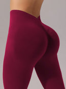 Slayform Calça casual, fitness e ioga aderente, franzida e evasê para senhoras