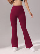 Slayform Calça casual, fitness e ioga aderente, franzida e evasê para senhoras