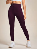 Slayform Calça Legging Esportiva Elástica Simples e Casual com Estampa de Letra, Cintura Alta, para Ioga, Mulheres