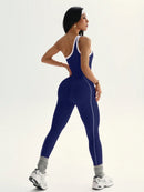 Dewbera 1 Peça Macacão Aderente de Ioga Tricotado Sem Costura para Mulheres