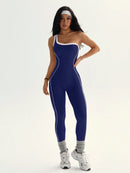 Dewbera 1 Peça Macacão Aderente de Ioga Tricotado Sem Costura para Mulheres