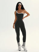 Dewbera 1 Peça Macacão Aderente de Ioga Tricotado Sem Costura para Mulheres