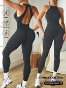 Slayform Macacão Preto Sem Costas e Sem Mangas Seamless para Mulheres