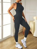 Slayform Macacão Preto Sem Costas e Sem Mangas Seamless para Mulheres