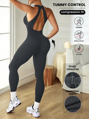 Slayform Macacão Preto Sem Costas e Sem Mangas Seamless para Mulheres