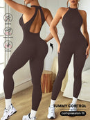 Slayform Macacão Preto Sem Costas e Sem Mangas Seamless para Mulheres