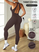 Slayform Macacão Preto Sem Costas e Sem Mangas Seamless para Mulheres