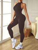 Slayform Macacão Preto Sem Costas e Sem Mangas Seamless para Mulheres