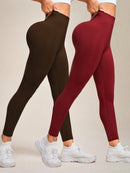 Slayform Calça Legging Esportiva Elástica Simples e Casual com Estampa de Letra, Cintura Alta, para Ioga, Mulheres