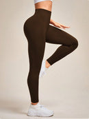 Slayform Calça Legging Esportiva Elástica Simples e Casual com Estampa de Letra, Cintura Alta, para Ioga, Mulheres