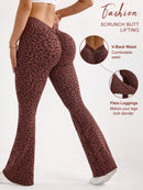 Slayform Calça casual, fitness e ioga aderente, franzida e evasê para senhoras