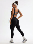 Slayform Macacão Ativewear Sem Costura, Monocromático, Decote Redondo e Sem Costas