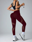 Easithlete Leggings esportivos de ioga com painéis de tela, sem emendas e de alta elasticidade