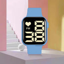 Relógio Feminino LED quadrado à prova d'água digital masculino Esportes