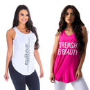 Kit com 2 Camisetas Regatas Femininas Fitness Basicas Academia Mulher Crossfit Yoga Pilates