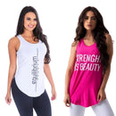 Kit com 2 blusa /Regatas Femininas Fitness Basicas Academia Mulher Crossfit Yoga Pilates