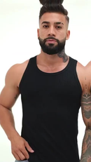 Kit 2 Regata Americano Canelada Masculina Básica 100% algodão lisa premium