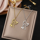 Colar Cordão Fit Feminino Aço inoxidável Corrente ouro 18k Prateado Pingente Maromba Haltere Coração