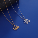 Colar Cordão Fit Feminino Aço inoxidável Corrente ouro 18k Prateado Pingente Maromba Haltere Coração