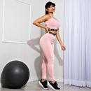 Conjunto  Calça Legging Cintura Alta e Cropped Alcinha com Elásticos Racy para Treinar