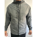 Corta vento masculino com capuz, bolso e zíper (unissex) lisa. corta vento feminina