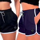 Kit 2 Shorts Feminino Secagem Rápida Cordão Ajustável Moda Praia ou Treino