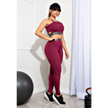 Conjunto  Calça Legging Cintura Alta e Cropped Alcinha com Elásticos Racy para Treinar